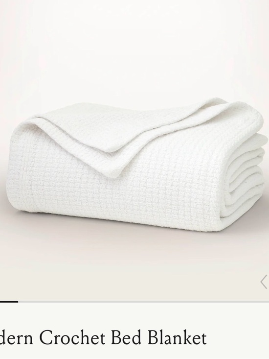 Boll & Branch Other - Boll & Branch Modern Crochet Bed Blanket White F/Q